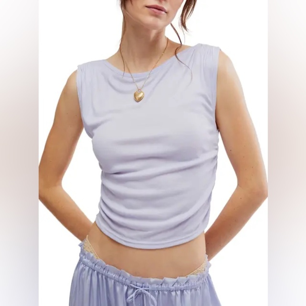 NWT SIZE S/P Free People Purple Fitted Crop Tank Top